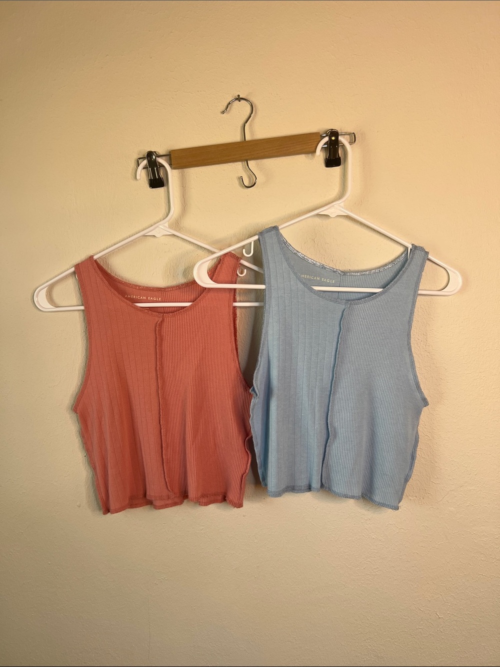American Eagle Outfitters Cropped Waffle and Pointelle patchwork Tank
